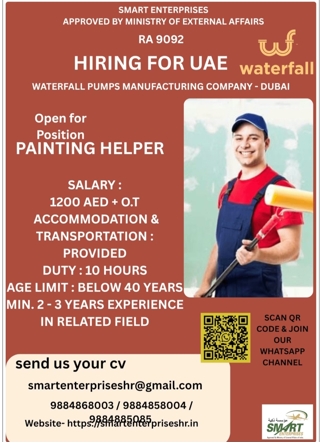 WATERFALL PUMPS MANUFACTURING COMPANY IS HIRING FOR DUBAI