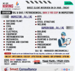 WE ARE HIRING — SAUDI ARABIA (OIL & GAS / PETROCHEMICAL)