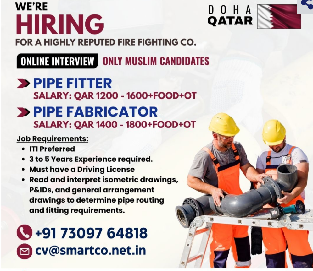 WE'RE HIRING FOR A HIGHLY REPUTED FIRE FIGHTING CO.