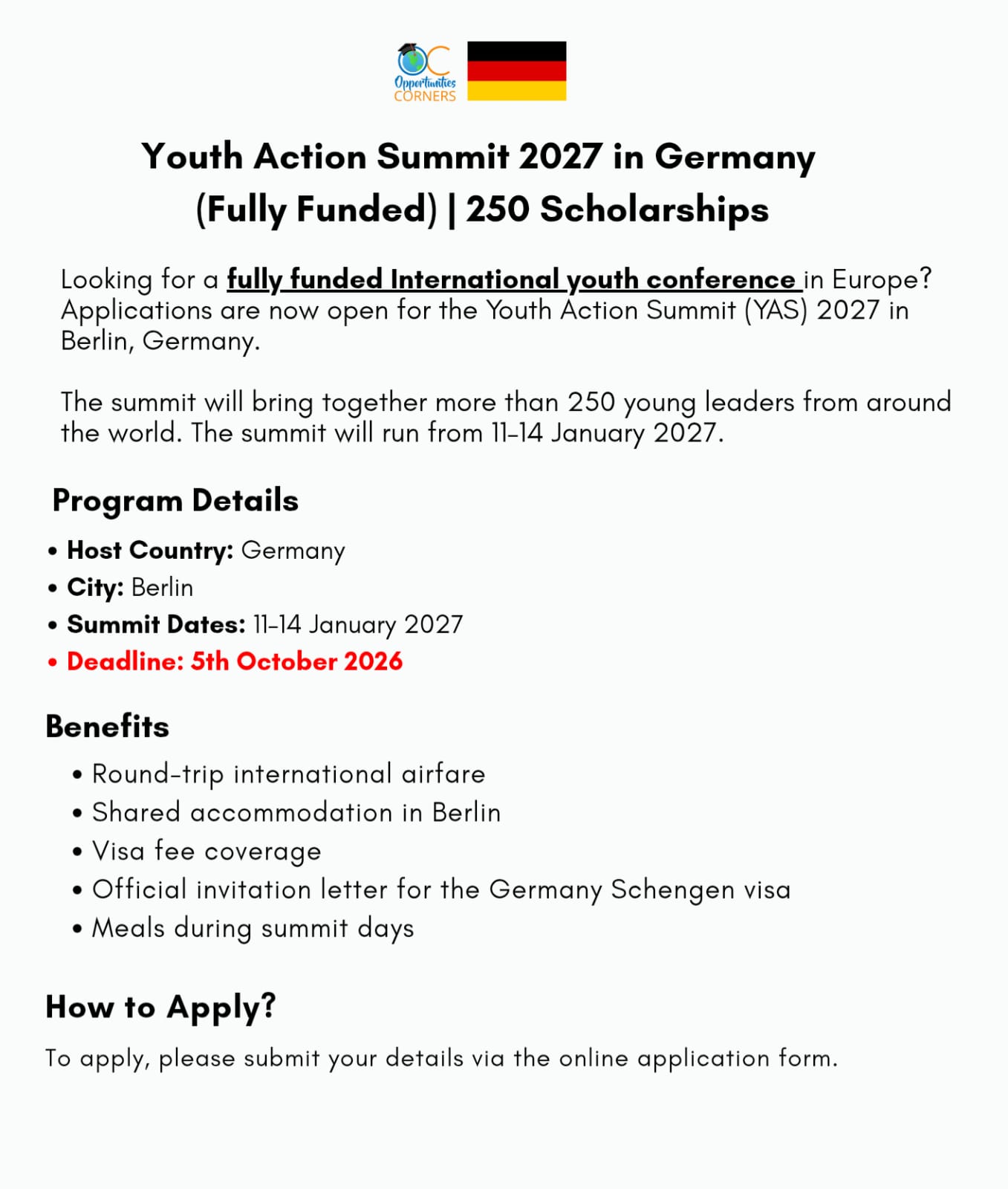 Youth Action Summit 2027 in Germany (Fully Funded)