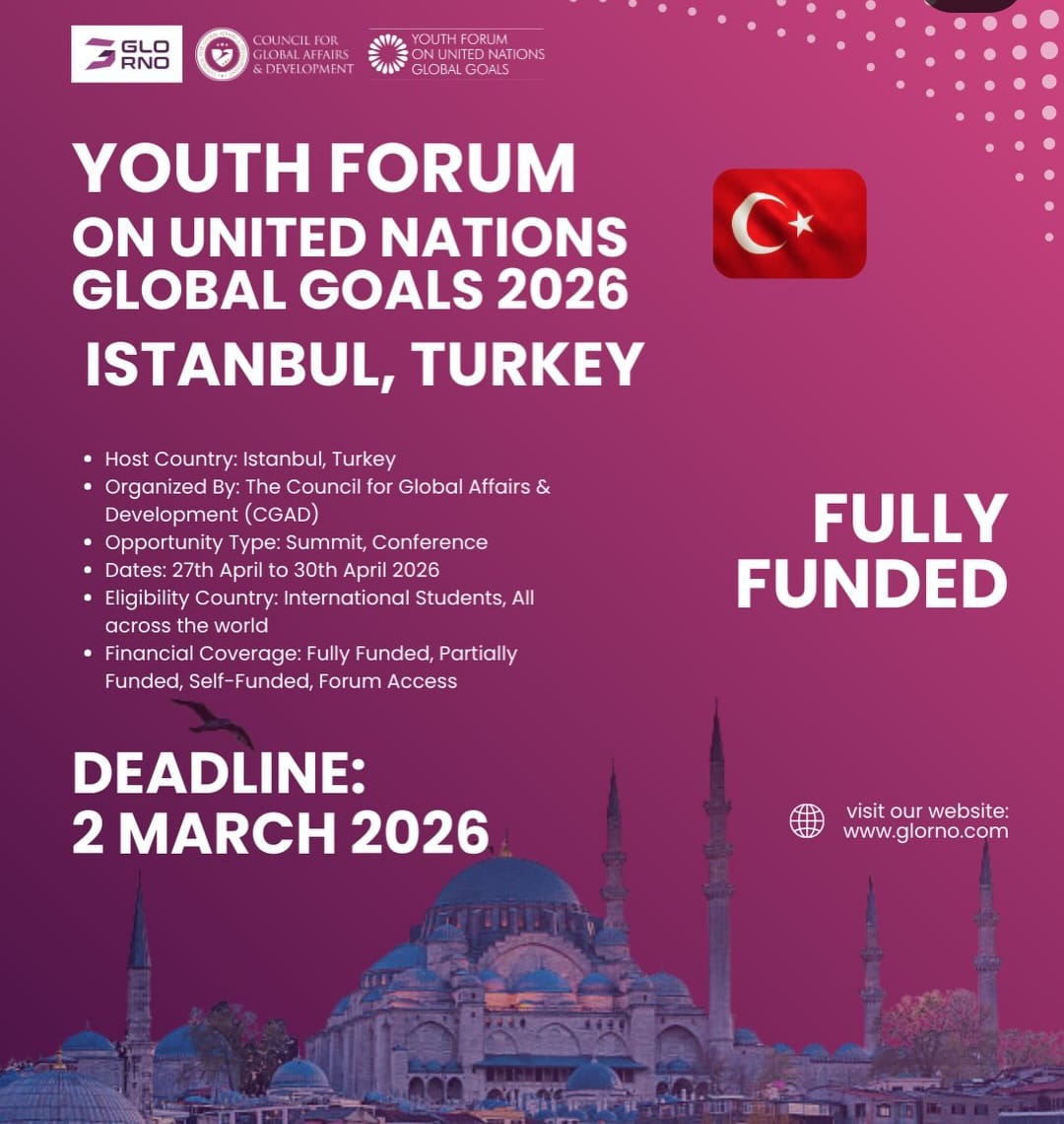 YOUTH FORUM ON UNITED NATIONS GLOBAL GOALS 2026 ISTANBUL, TURKEY