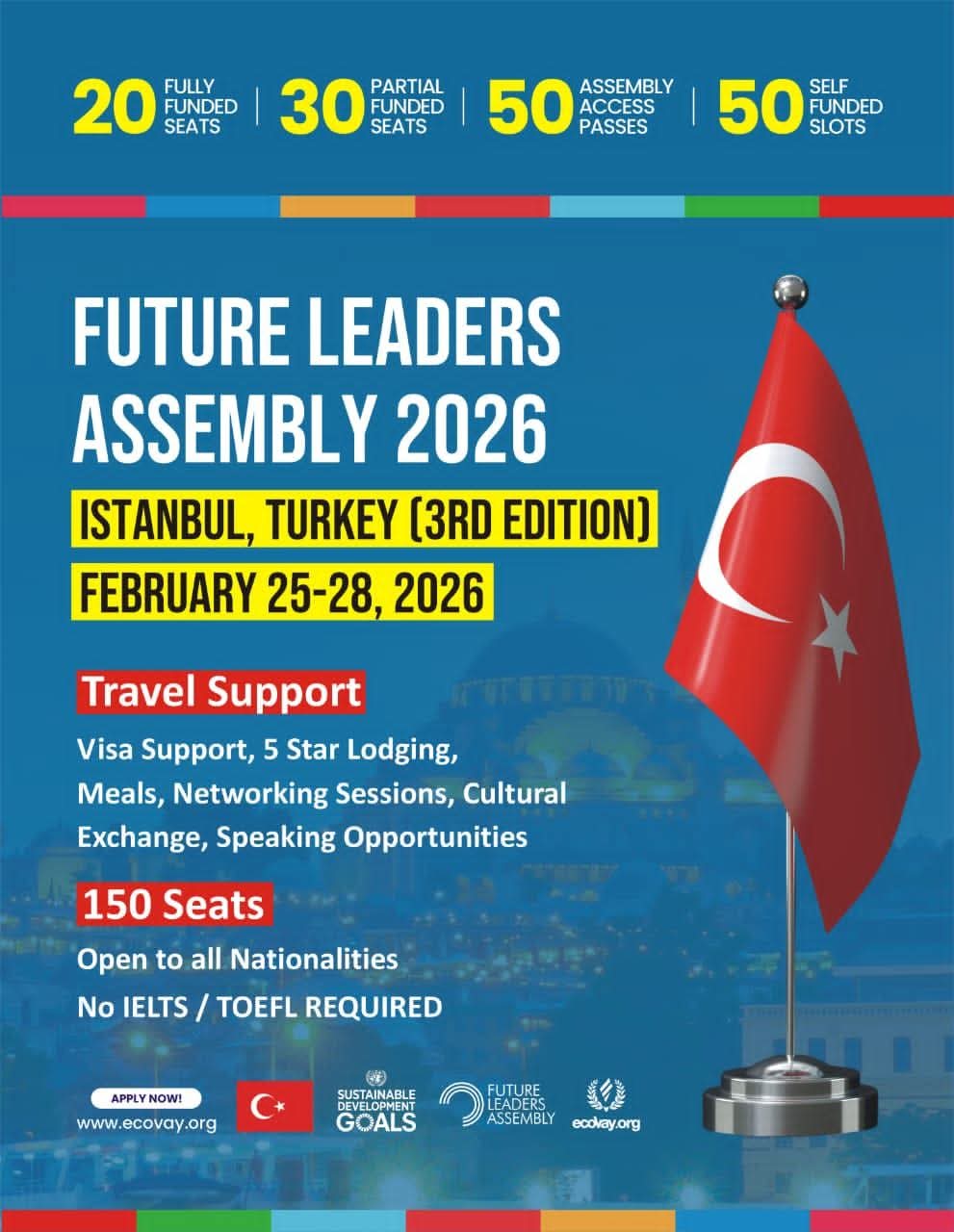 ✈️🇹🇷 150 FULLY FUNDED Scholarships to Istanbul, Turkey – Winter 2026❄️