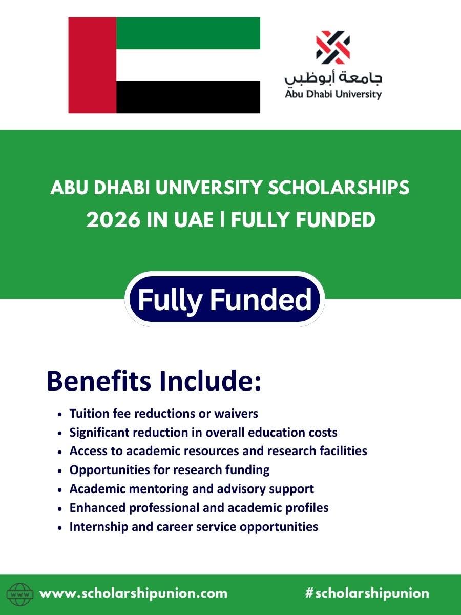 Abu Dhabi University Scholarships 2026 In UAE