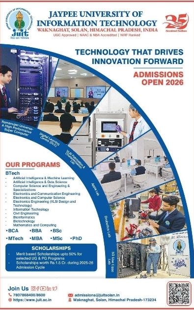 Admission Open: Technical & Professional Programs at Jaypee University of Information Technology
