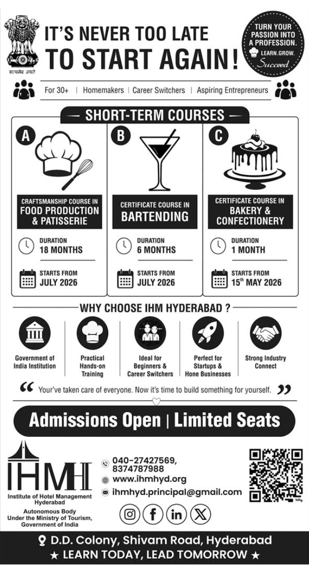 Admissions Open: Short-Term Courses at IHM Hyderabad
