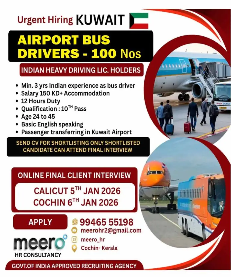 Airport Bus Driver Job in Kuwait