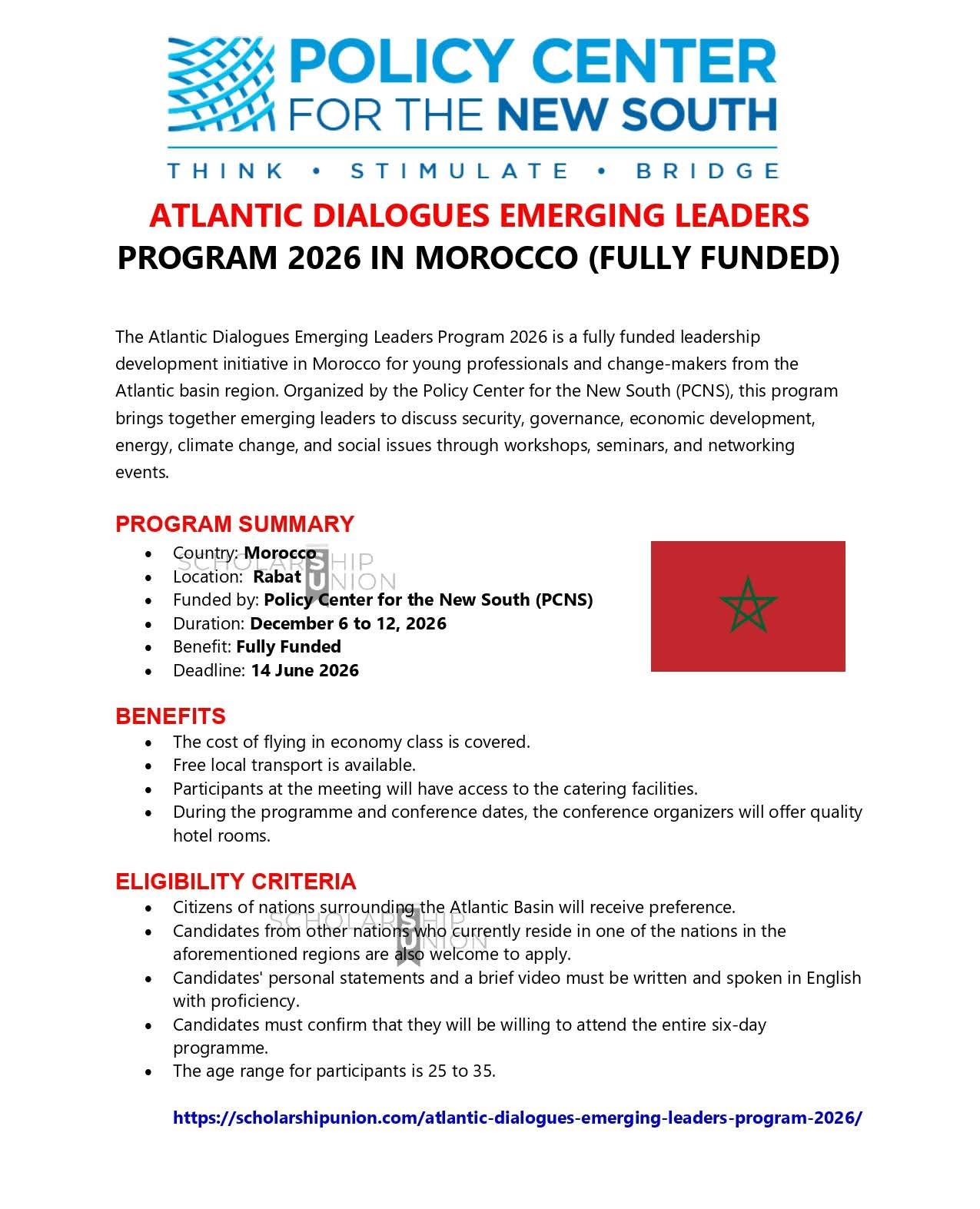 Atlantic Dialogues Emerging Leaders Program 2026 in Morocco