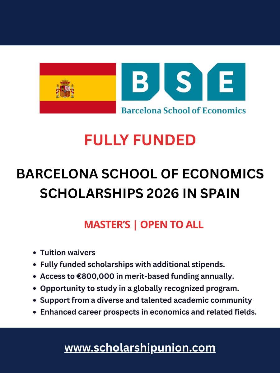 Barcelona School of Economics Scholarships 2026 in Spain