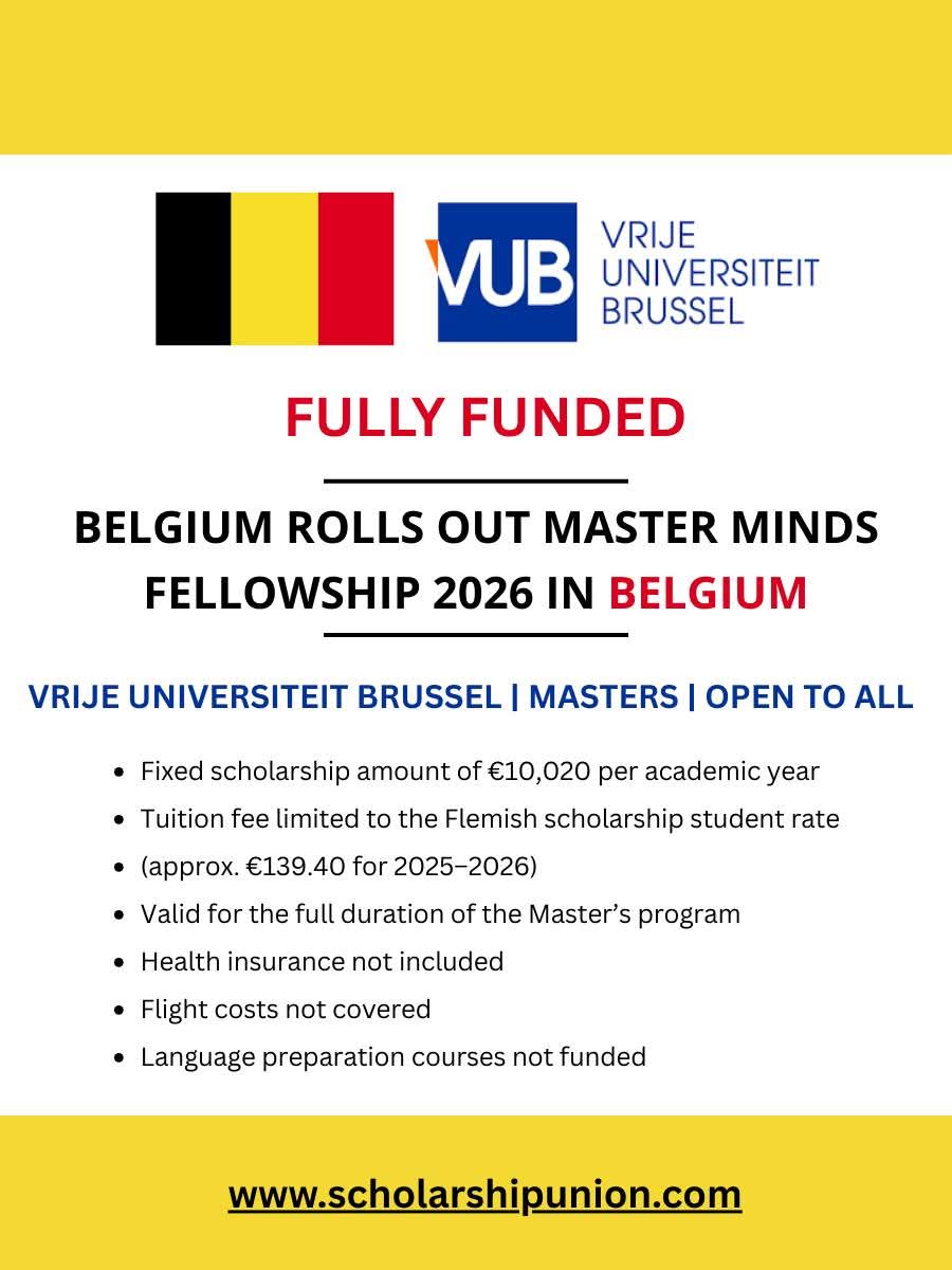 BELGIUM ROLLS OUT MASTER MINDS FELLOWSHIP 2026