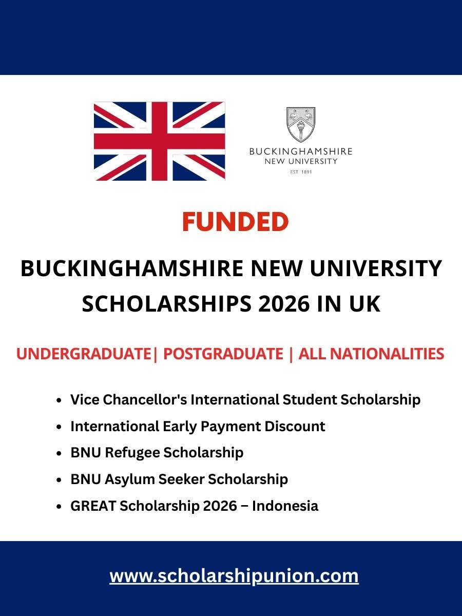 Buckinghamshire New University Scholarships 2026 in UK