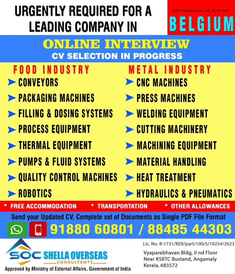 CAREER OPPORTUNITIES AT A LEADING COMPANY IN BELGIUM