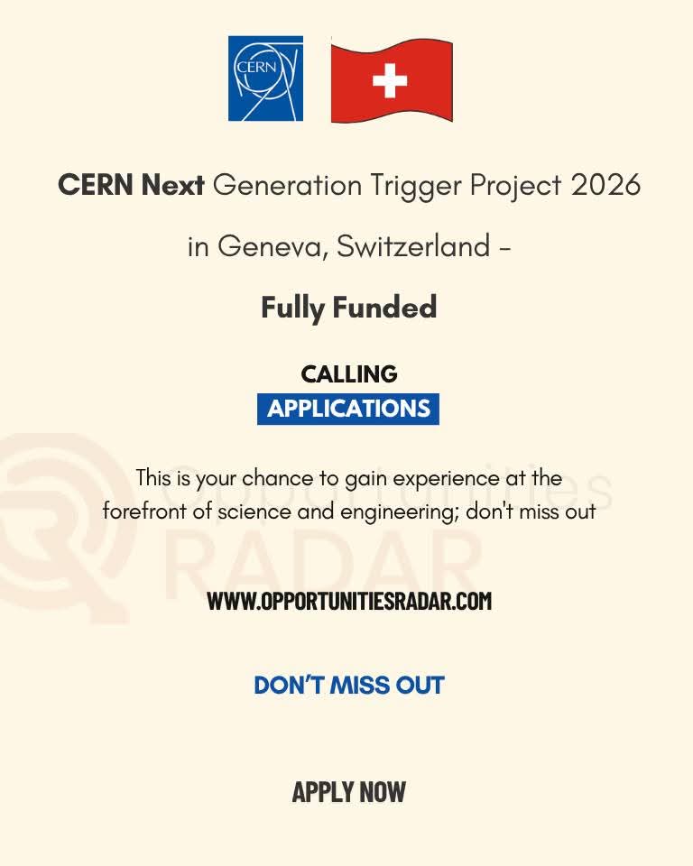 CERN Next Generation Trigger Project 2026 in Switzerland