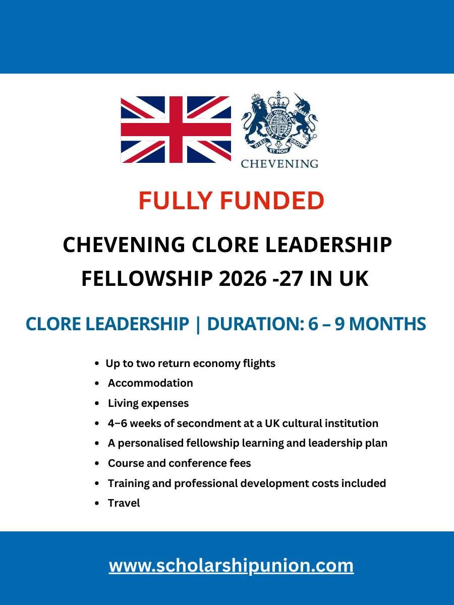 Chevening Clore Leadership Fellowship 2026 - 27 In UK