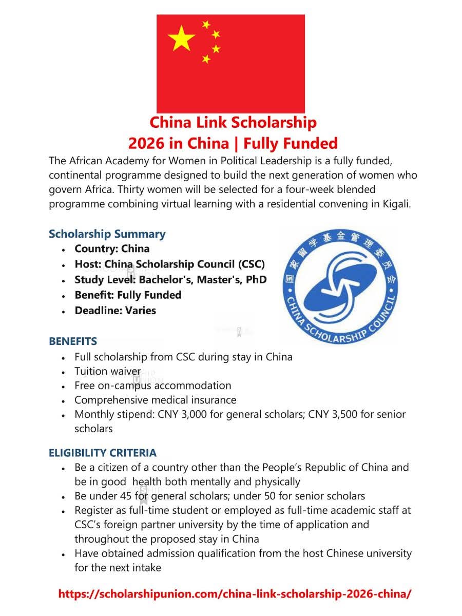 China Link Scholarship 2026 in China