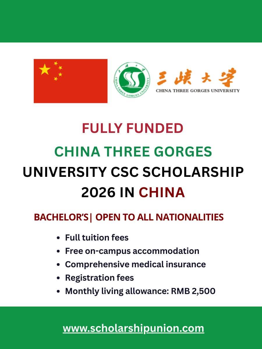 China Three Gorges University CSC Scholarship 2026 In China