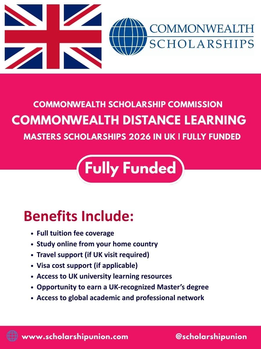 Commonwealth Distance Learning Scholarships 2026 in UK