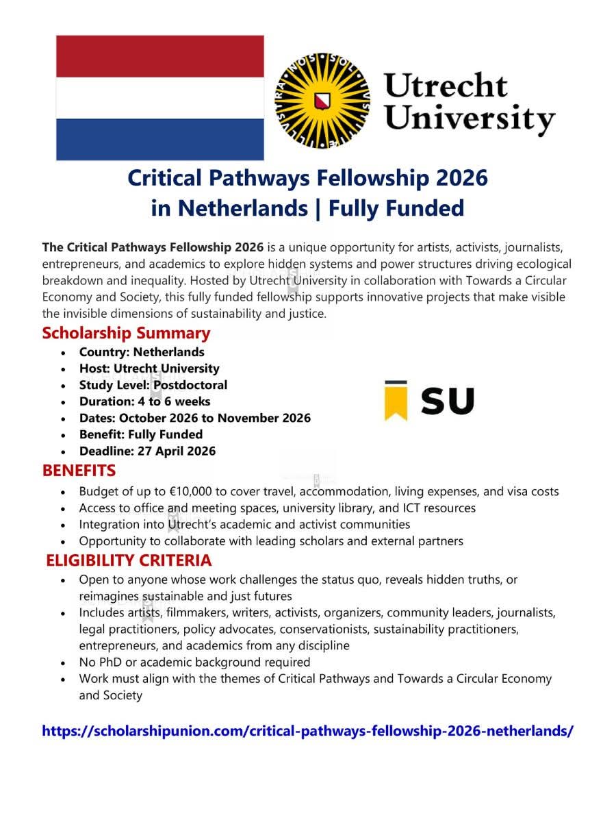 Critical Pathways Fellowship 2026 in Netherlands
