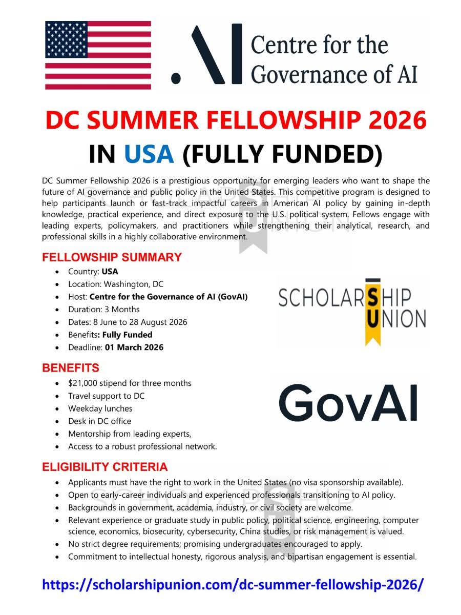 DC Summer Fellowship 2026 in USA
