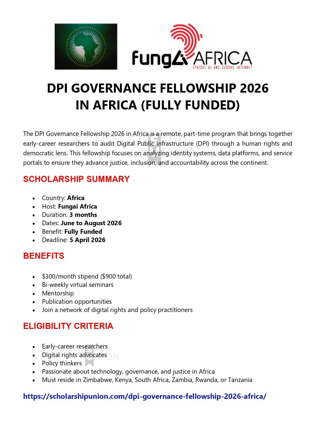 DPI Governance  Fellowship 2026 in Africa