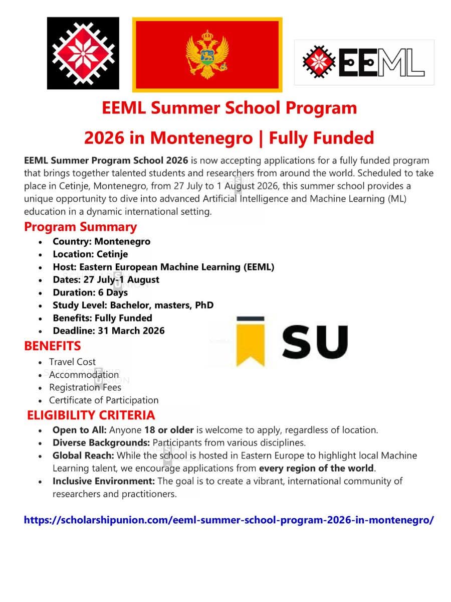 EEML Summer School Program 2026 In Montenegro