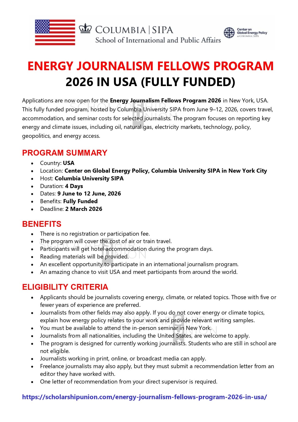 Energy Journalism Fellows Program 2026 In USA