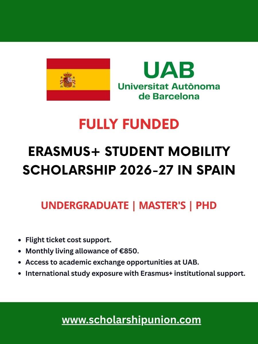 Erasmus+ Student Mobility Scholarship 2026 In Spain
