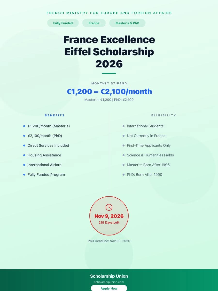 France Excellence Eiffel Scholarship 2026