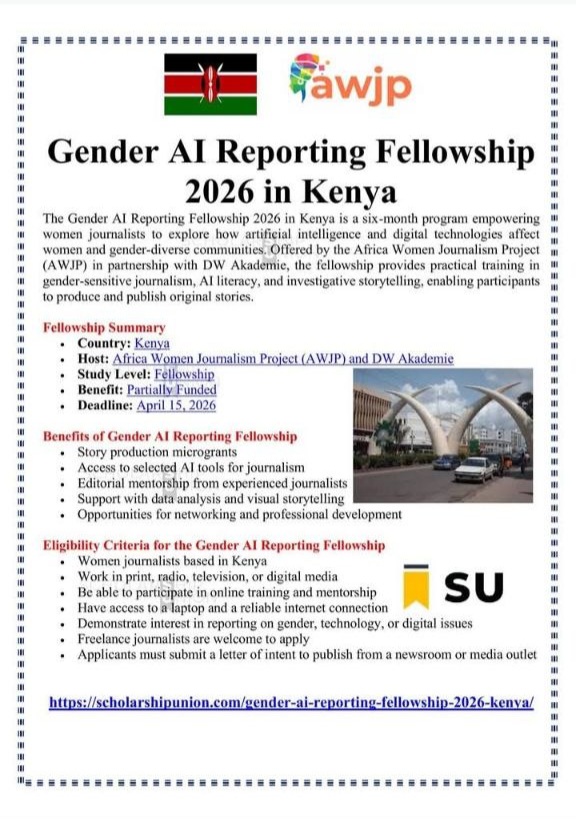 Gender AI Reporting Fellowship 2026 in Kenya