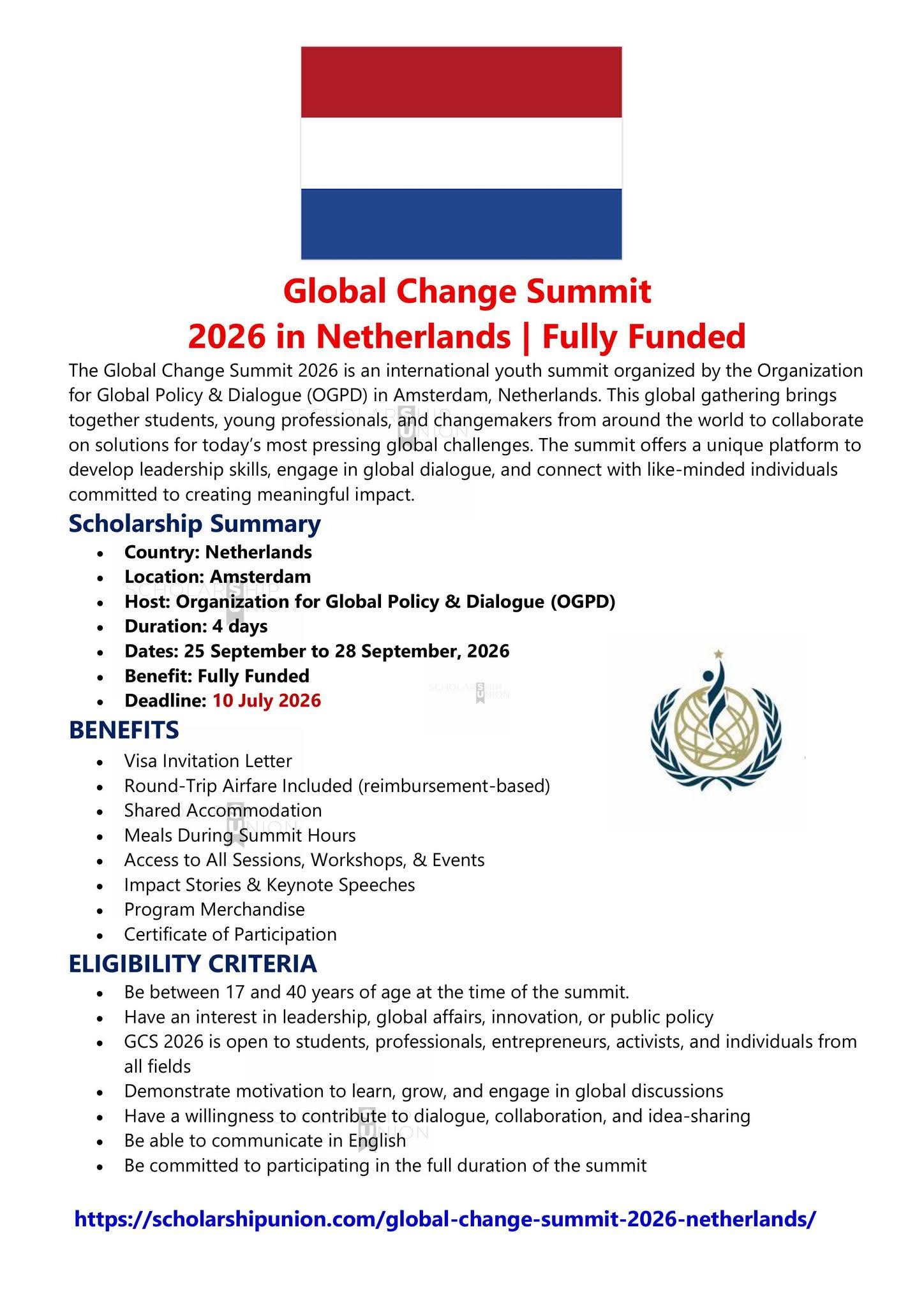 Global Change Summit 2026 in Netherlands