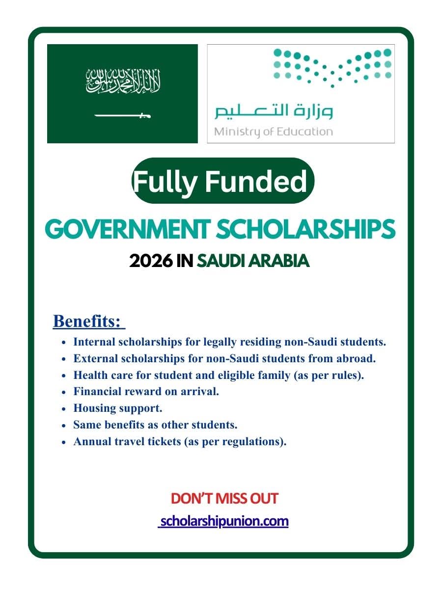 Government Scholarships 2026 in Saudi Arabia