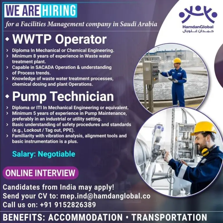 HIRING: FACILITIES MANAGEMENT COMPANY IN SAUDI ARABIA