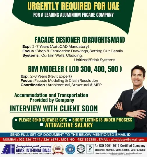 Hiring for a Leading Aluminium Façade Company – UAE