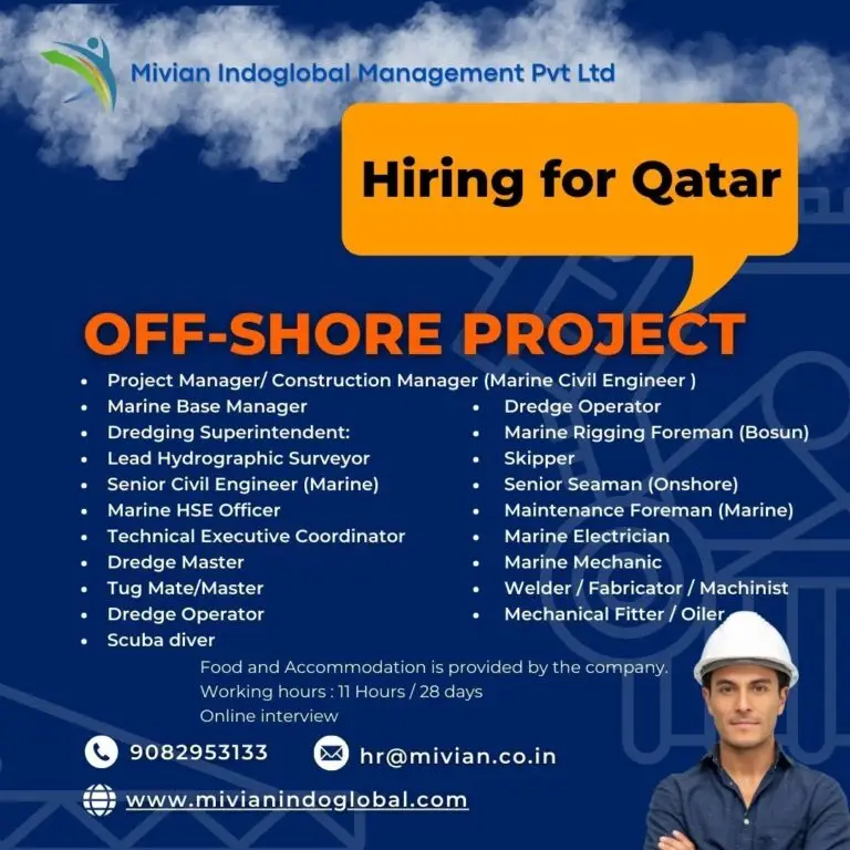 HIRING FOR OFF-SHORE MARINE PROJECT - QATAR