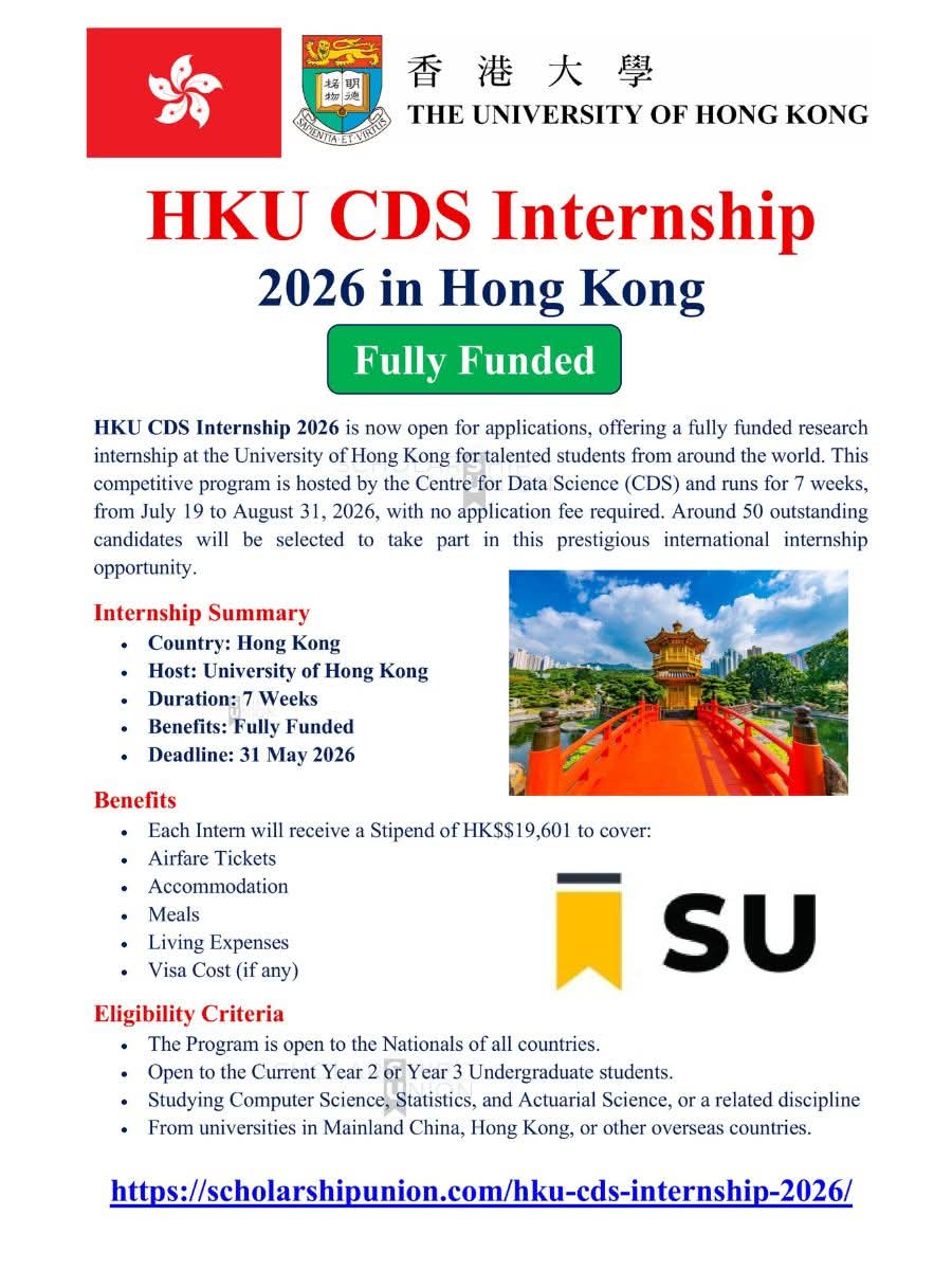 HKU CDS Internship 2026 in Hong Kong