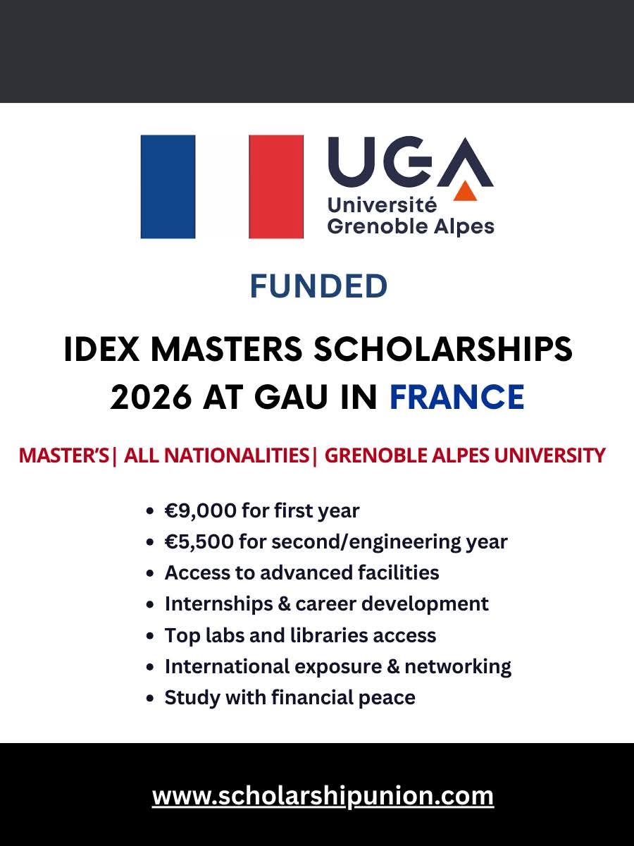 IDEX Masters Scholarships 2026 At GAU In France