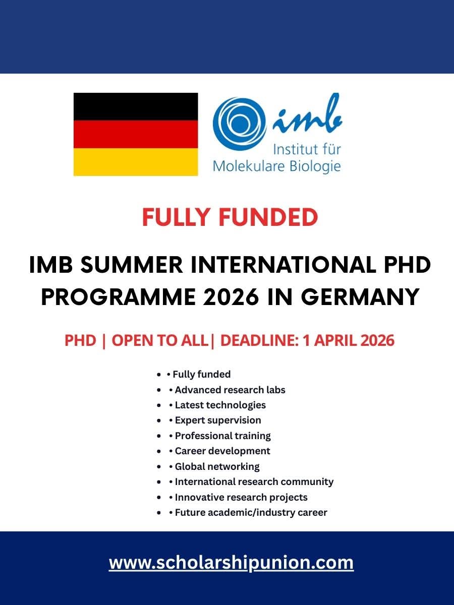 IMB Summer International PhD Programme 2026 in Germany