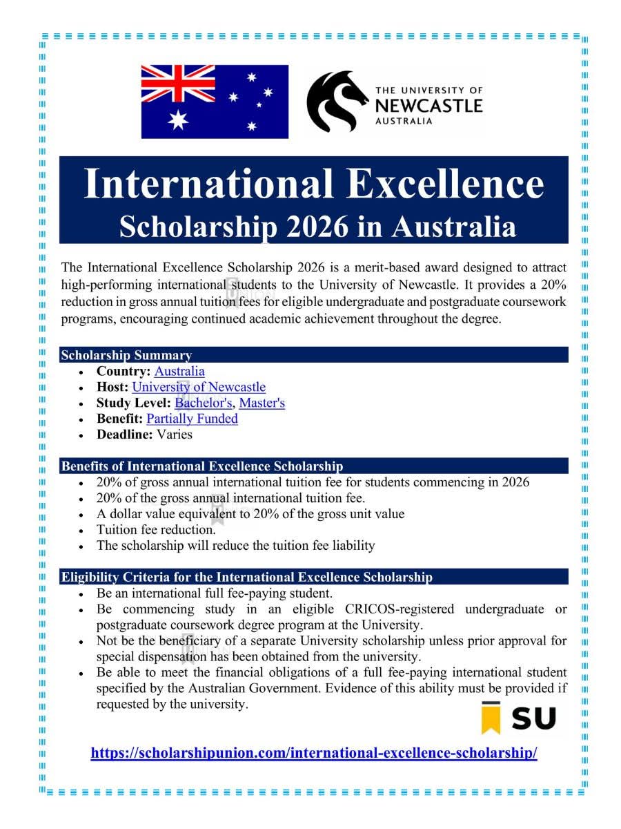 International Excellence Scholarship 2026 in Australia