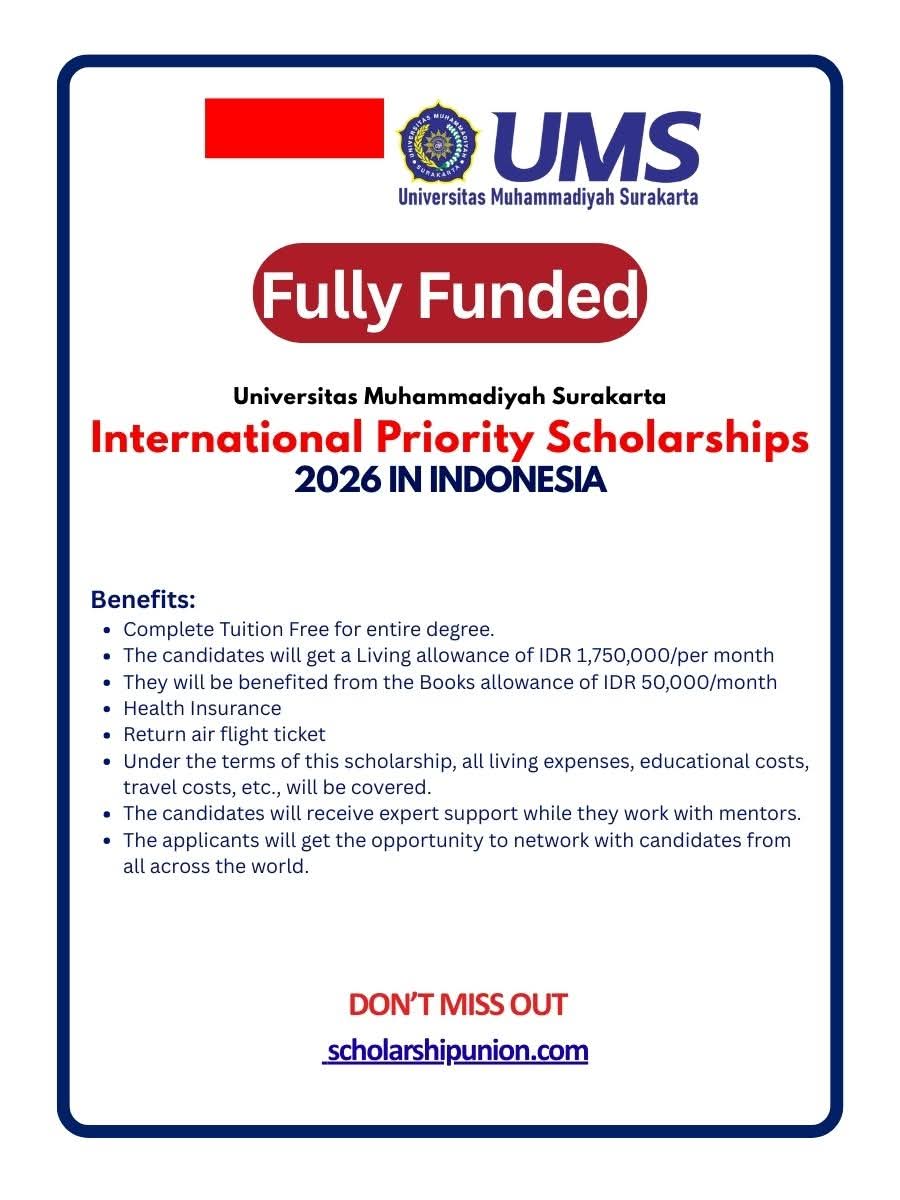 INTERNATIONAL PRIORITY SCHOLARSHIPS 2026 IN INDONESIA | FULLY FUNDED