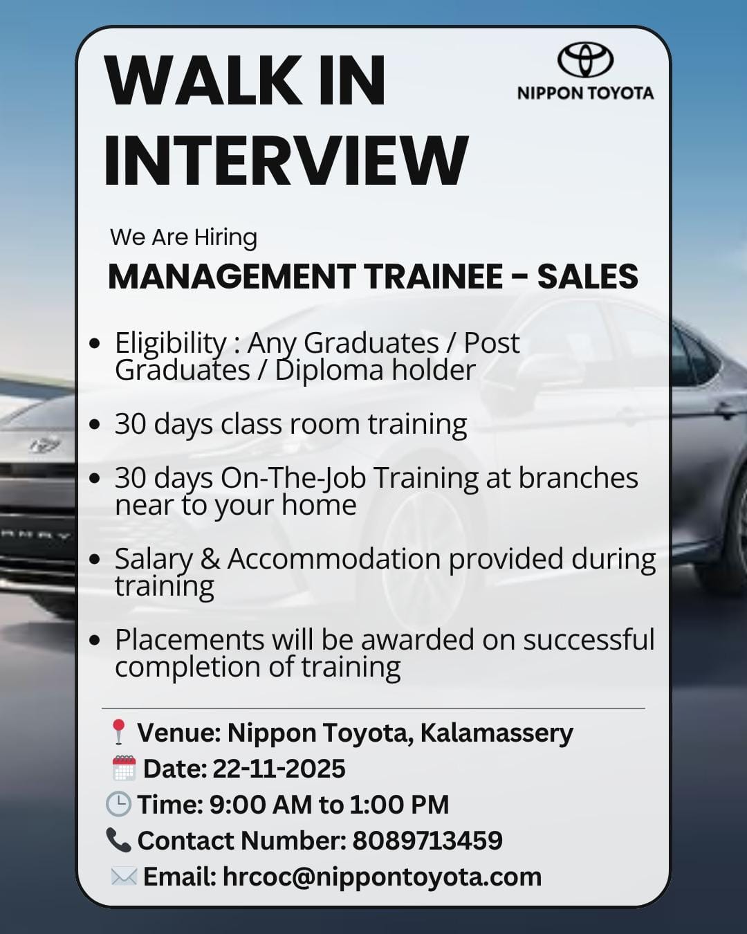 Job Opportunity In kochi, Kerala