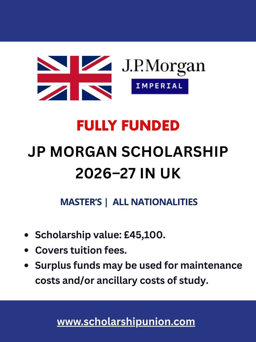 J.P. Morgan Scholarship 2026-27 in UK