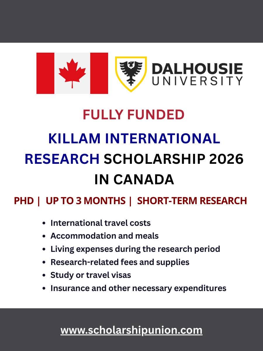Killam International Research Scholarship 2026 In Canada