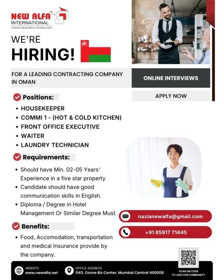 Leading Contracting Company – Hiring In Oman