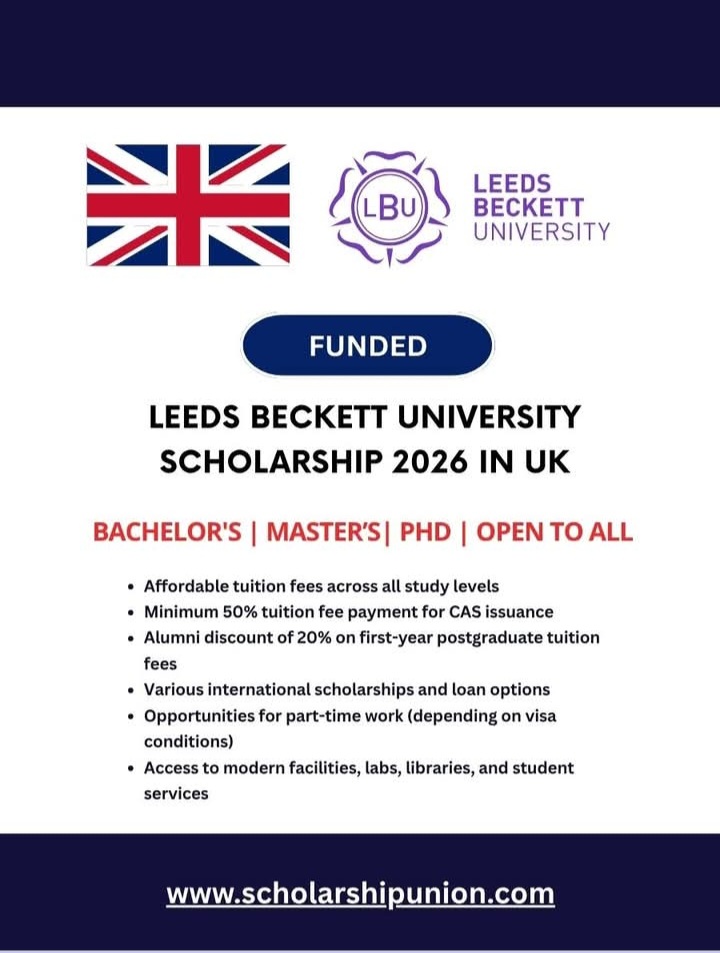 Leeds Beckett University Scholarships 2026 in UK