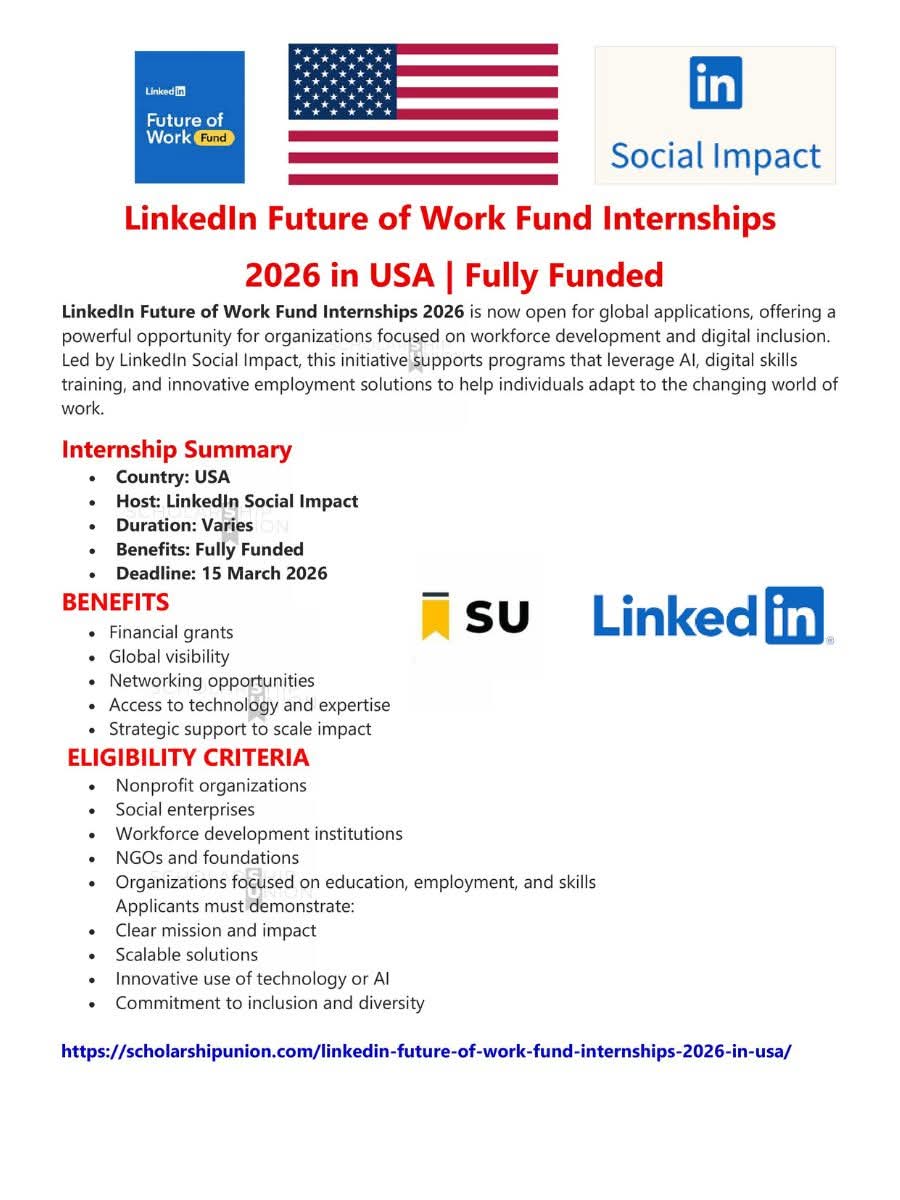 LinkedIn Future of Work Fund Internships 2026 In USA