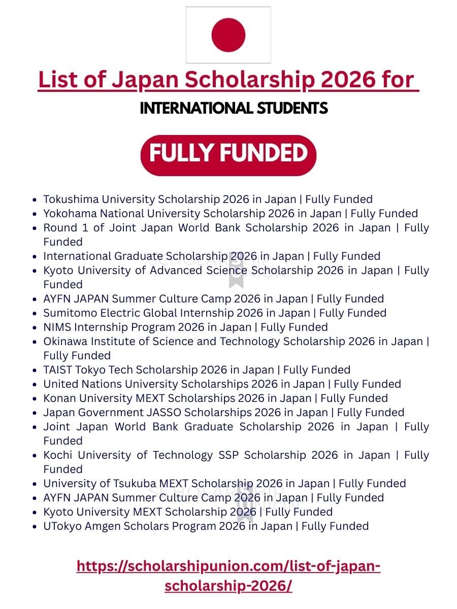 List of Japan Scholarships 2026 in Japan