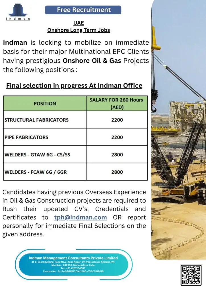 Long-Term Onshore Oil & Gas Jobs in UAE