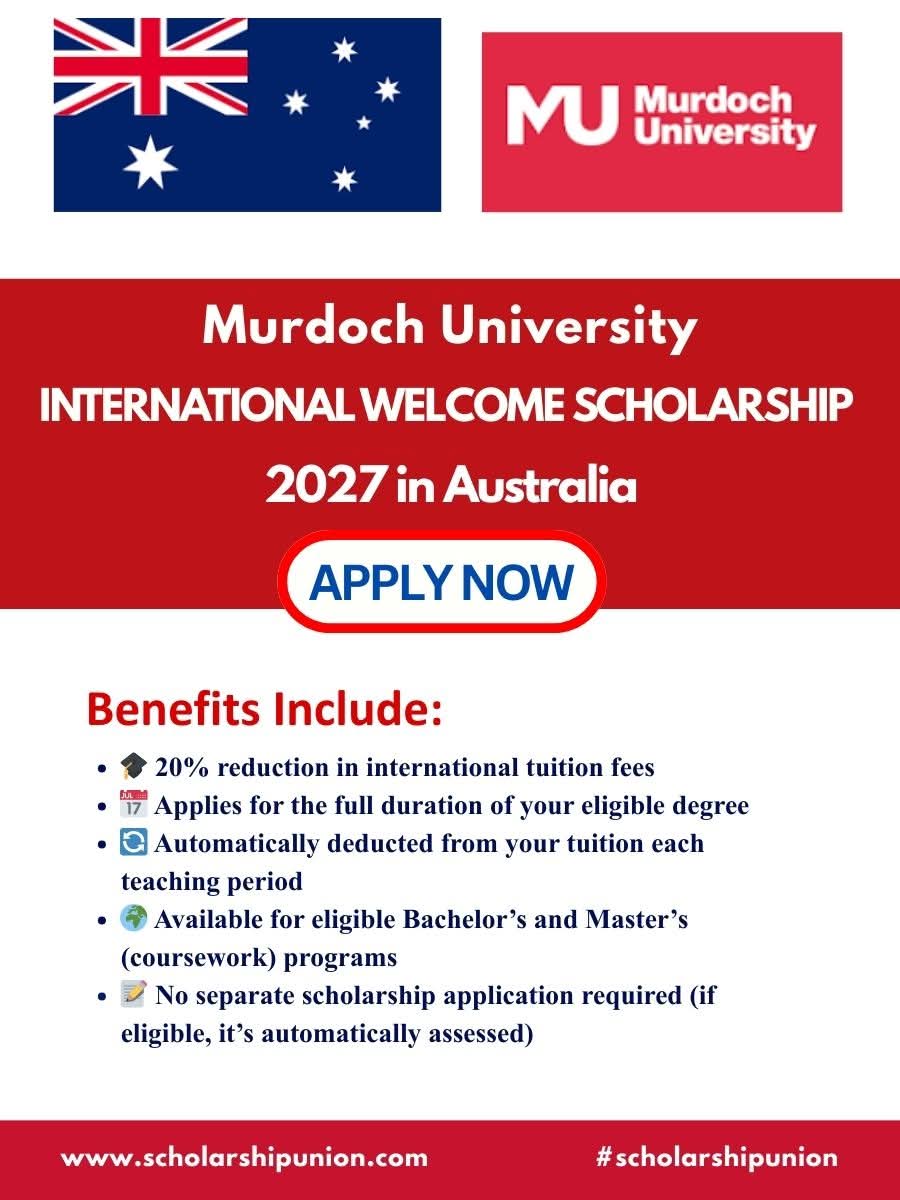 Murdoch University International Welcome Scholarship 2027 in Australia