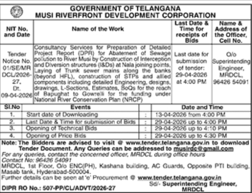 Musi Riverfront Development Corporation Tender Notice