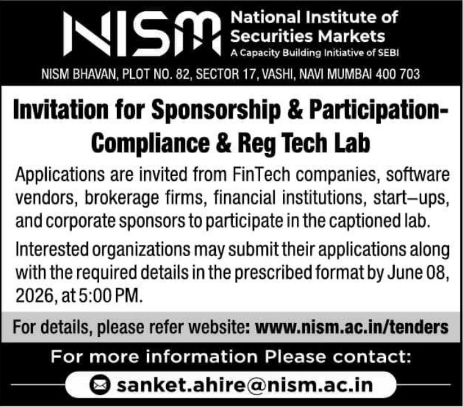 NISM Compliance & Reg Tech Lab Sponsorship & Participation Invitation