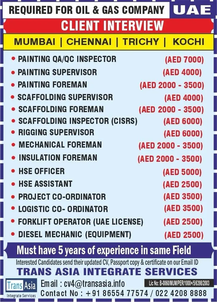 OIL & GAS JOBS IN UAE